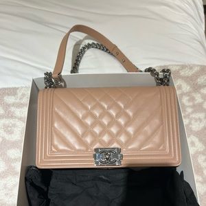Medium Chanel beige boy bag